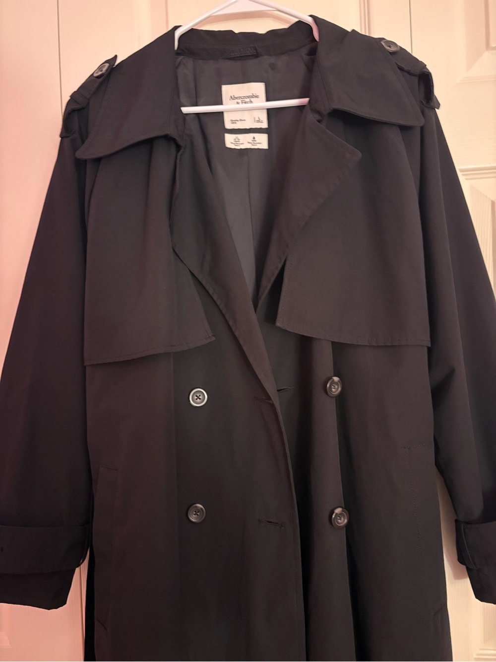 Abercrombie and Fitch Classic Black Trench Coat - Picture 5 of 15